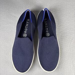 Rothy's The Original Slip on Sneakers - navy blue knit loafers boat shoes size 7
